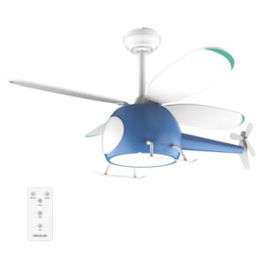 cecotec energysilence aero 4600 helicopter ventilador infantil de techo con luz 35w motor dc diametro de 39" led de 32w temporizador 6 velocidades modo invierno/verano color azul