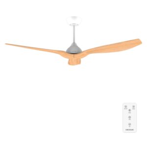 cecotec energysilence aero 5200 whitewood ventilador de techo de 3 aspas 35w diametro 52" temporizador 6 velocidades modo invierno altura ajustable aspas de madera clara color blanco