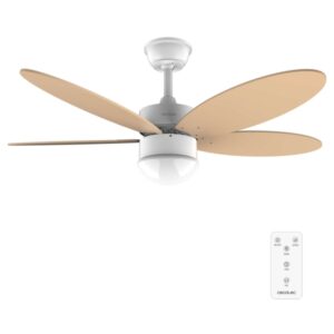 cecotec energysilence aero 4260 orange ventilador de techo con 5 aspas reversibles y luz led integrada 40w diametro de 42" temporizador 6 velocidades modo invierno color naranja