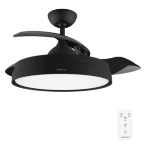 cecotec energysilence aero 4280 invisible black ventilador de techo con luz 40w aspas retractiles 3 tonos diametro de 42" modo invierno 6 velocidades temporizador color negro