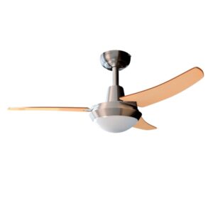cecotec energysilence aero 480 ventilador de techo con 3 aspas reversibles y luz 65w diametro de 106cm mando a distancia temporizador 3 velocidades aspas de madera clara acero inoxidable