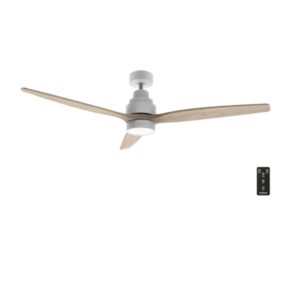 cecotec energysilence aero 5300 whiteandwood design ventilador de techo con 3 aspas y luz 40w diametro de 52" led con 2 tonos temporizador 6 velocidades modo invierno color blanco