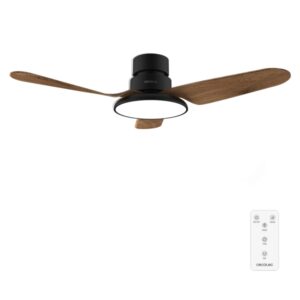 cecotec energysilence aero 5200 light darkwood ventilador de techo con 3 aspas de madera y luz 40w diametro de 43" 3 tonos led 6 velocidades temporizador modo invierno color negro