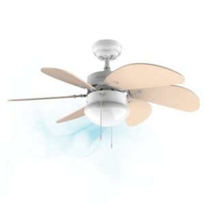 cecotec enerysilence aero 3600 vision sunlight ventilador de techo con 6 aspas reversibles y lampara 50w diametro de 92cm 3 velocidades modo invierno control por cadena color amarillo pastel