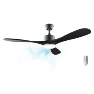 cecotec energysilence aero 5290 stone pro ventilador de techo con 3 aspas y luz 50w diametro de 52" led de 24w ajuste de altura de 15 a 25cm 5 velocidades modo invierno color negro