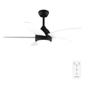 cecotec energysilence aero 4200 black and whitewood ventilador de techo con 5 aspas y luz 53w diametro de 42" 3 tonos led temporizador 3 velocidades modo invierno color negro y blanco
