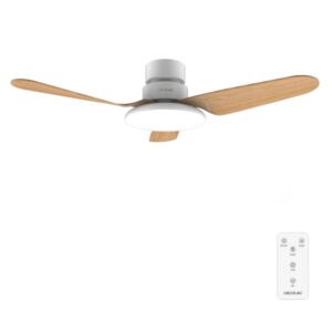 cecotec energysilence aero 5200 light whitewood ventilador de techo con 3 aspas de madera y luz 40w diametro de 43" 3 tonos led 6 velocidades temporizador modo invierno color blanco