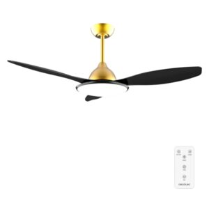 cecotec energysilence 4800 light goldblack ventilador de techo con 3 aspas y luz integrada 35w diametro de 48" led de 36w temporizador 6 velocidades modo invierno color dorado y negro