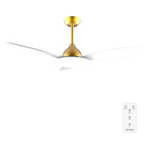 cecotec energysilence 4800 light goldwhite ventilador de techo con 3 aspas y luz integrada 35w diametro de 48" led de 36w temporizador 6 velocidades modo invierno color blanco y dorado