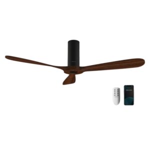 cecotec energysilence 5500 black aqua connected ventilador de techo de 3 aspas 40w diametro de 52" wifi mando a distancia ip44 6 velocidades temporizador modo invierno color negro