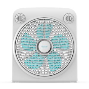 cecotec energysilence 6000 power box ventilador de suelo con 5 aspas 50w funcionamiento silencioso rejilla giratoria multidireccional temporizador programable 3 velocidades color blanco