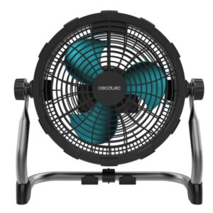 cecotec proindustry portable ventilador industrial de suelo inalambrico con 3 aspas bateria de 12.000mah 9 velocidades diametro de 10" rejilla protectora inclinacion ajustable color negro