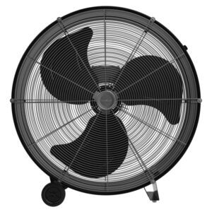 cecotec proindustry 2400 ventilador industrial de suelo con 3 aspas de aluminio 180w 3 velocidades flujo de aire 9832.8 m3/h facil transporte con ruedas rejilla protectora color negro