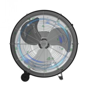 cecotec proindustry 3000 ventilador industrial de suelo con 3 aspas de aluminio 240w 3 velocidades flujo de aire 10473m3/h facil transporte rejilla protectora color negro