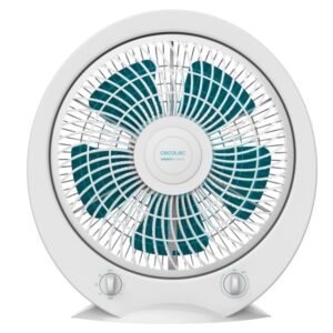 cecotec energysilence 4500 power box ventilador de suelo con 5 aspas 45w diametro de 12" 3 velocidades temporizador rejilla giratoria multidireccional base estable color blanco