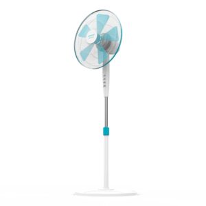 cecotec energysilence 500 ventilador de pie con 5 aspas potencia de 40w diametro de 40cm 3 velocidades oscilacion automatica altura ajustable hasta 130cm motor de cobre color blanco