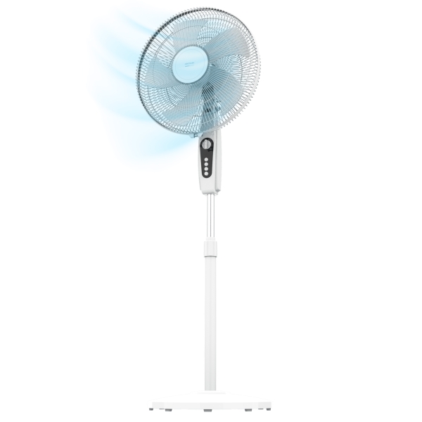 cecotec energysilence 515 maxflow ventilador de pie con 5 aspas potencia de 45w diametro de 40cm 3 velocidades temporizador 1h oscilacion automatica altura ajustable color blanco
