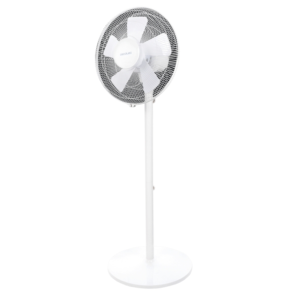 cecotec energysilence 535 ventilador de pie y sobremesa con 5 aspas potencia de 40w diametro de 40cm 3 velocidades oscilacion de 75º altura ajustable hasta 115cm color blanco