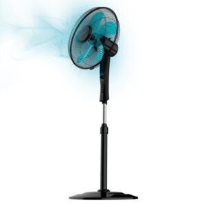 cecotec energysilence 520 power ventilador de pie con 5 aspas 50w diametro de 40cm temporizador 2h 4 velocidades oscilacion automatica altura ajustable de 110 hasta 130cm color negro