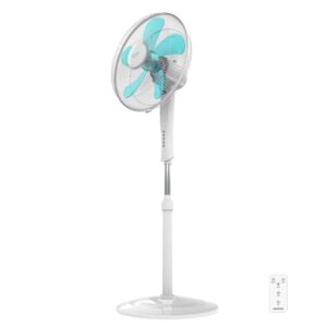 cecotec energysilence 530 power connected ventilador de pie con 5 aspas 50w motor de cobre diametro de 40cm 3 velocidades temporizador oscilacion automatica color blanco