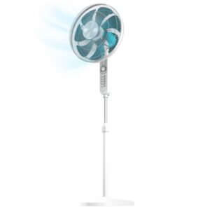cecotec energysilence 610 max flow ventilador de pie con 7 aspas potencia de 70w diametro de 40cm 4 velocidades temporizador 2h oscilacion 90º altura ajustable color blanco