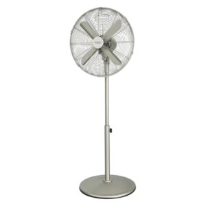 cecotec energysilence 610 steelstyle ventilador de pie con 4 aspas 50w diametro de 40cm 3 velocidades oscilacion automatica altura ajustable seguridad garantizada acero inoxidable