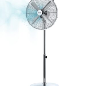 cecotec energysilence 620 retrostyle ventilador de pie con 4 aspas potencia de 50w diametro de 40cm 3 velocidades oscilacion automatica altura ajustable seguridad garantizada color plata