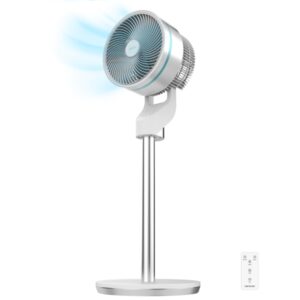 cecotec energysilence 1000 cyclone smart ventilador de pie 60w diametro 9" 3 velocidades temporizador control tactil y remoto oscilacion automatica inclinacion ajustable color blanco