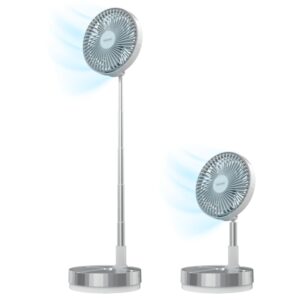 cecotec energysilence 800 foldair portable control ventilador de pie portatil bateria de 7200mah plegable y telescopico diametro de 8" 4 velocidades oscilacion automatica acero inoxidable