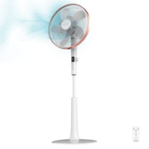 cecotec energysilence 1030 smartextreme ventilador de pie con 10 aspas 28w diametro de 40cm 24 velocidades y 3 modos temporizador oscilante silencioso color blanco