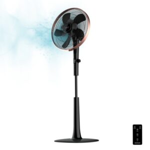 cecotec energysilence 1040 smartextreme ventilador de pie con 10 aspas 28w diametro de 40cm 24 velocidades y 3 modos temporizador oscilante altura ajustable color negro
