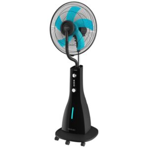 cecotec energysilence 590 freshessence ventilador nebulizador 90w silencioso 5 aspas de 40cm tanque de 3l motor de cobre 3 velocidades temporizador 120min autonomia 12h color negro