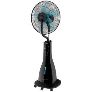 cecotec energysilence 690 freshessence ventilador nebulizador 90w pantalla lcd silencioso 5 aspas de 40cm control remoto tanque de 3l temporizador autonomia 12h color negro