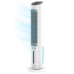 cecotec energysilence 2000 skycool climatizador de 3l 60w 3 velocidades ajustables oscilacion de 50º difusor de aromas flujo de aire de 41" facil transporte con asa color blanco