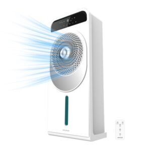 cecotec energysilence 5000 cool wave climatizador de 5l 28w control remoto y pantalla led 12 velocidades oscilacion de 360º modos normal, nature y sleep temporizador color blanco