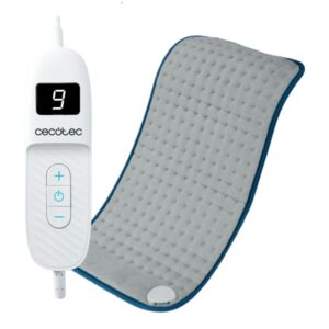 cecotec heatconfort 6000 thermalpad manta electrica potencia de 100w 9 niveles de temperatura controlador lcd temporizador de 120min lavado facil cable extralargo 30x60cm color gris