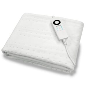 cecotec heatconfort thermalunder single manta electrica 100w 6 niveles de temperatura apagado automatico control led de facil manejo lavable a maquina 150x180cm color blanco