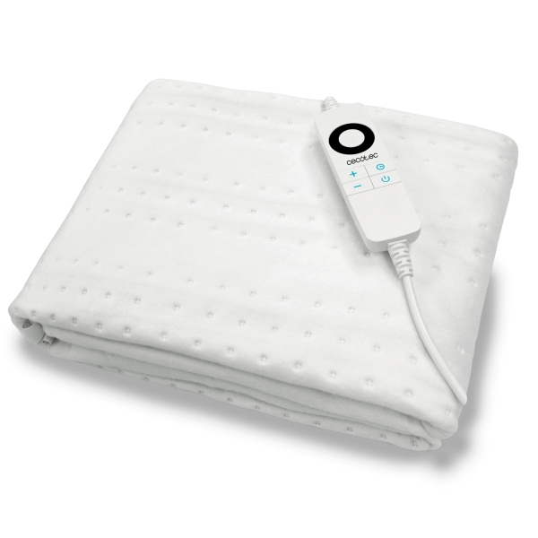 cecotec heatconfort thermalunder single manta electrica 100w 6 niveles de temperatura apagado automatico control led de facil manejo lavable a maquina 150x180cm color blanco
