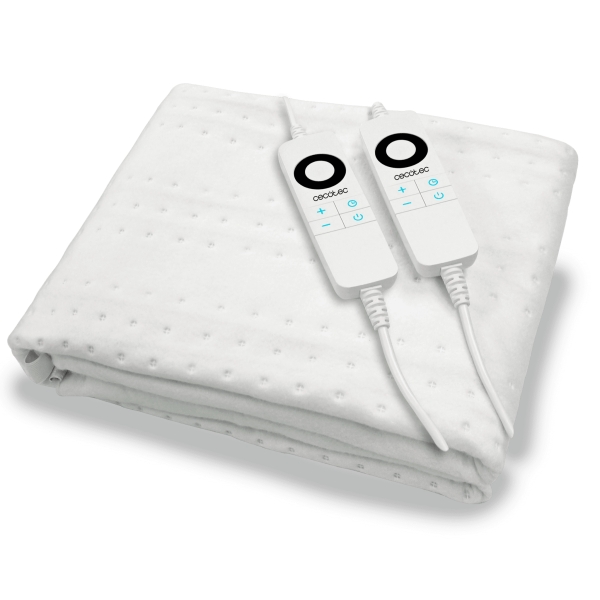 cecotec heatconfort thermalunder double manta electrica 200w 6 niveles de temperatura apagado automatico control led lavable a maquina cable extralargo 160x140cm color blanco