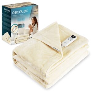 cecotec heatconfort calma manta electrica 115w tecnologia ptc y ntc 10 niveles de calor temporizador apagado automatico controlador extraible lavable a maquina 160x130cm color beige