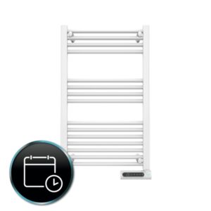 cecotec readywarm 9100 toallero electrico potencia de 500w pantalla led control tactil programador semanal 3 modos de uso temperatura ajustable proteccion ip24 50x6x87cm color blanco