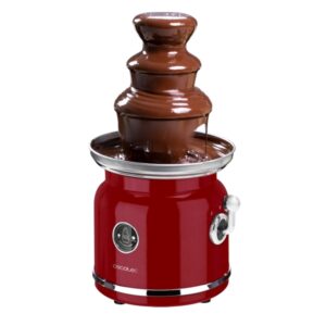 cecotec fun chocolicious fuente de chocolate 90w acero inoxidable temperatura constante estilo retro 3 niveles de cascada apto para lavavajillas desmontable 17.5x17.5x33cm color rojo