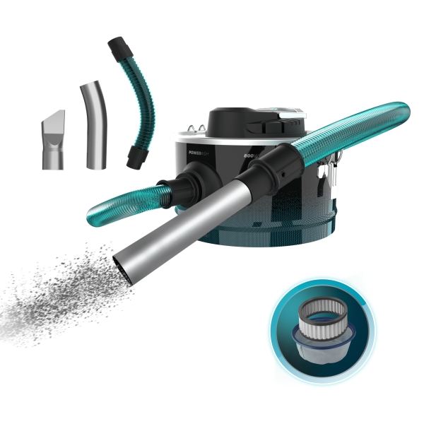 cecotec conga ash 2000 home aspirador de cenizas 800w acero inoxidable capacidad 10l tubo reforzado metalico boquilla de 38mm incluye manguera y accesorios color negro y azul