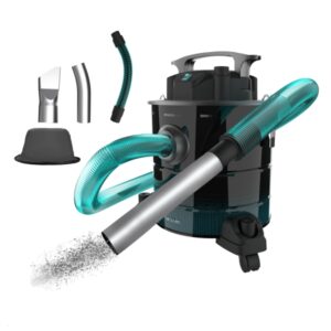 cecotec conga ash 5000 home aspirador de cenizas y pellet potencia de 1200w capacidad 20l succion 18kpa ruedas y asa deposito en acero inoxidable boquilla de 38mm color negro y azul