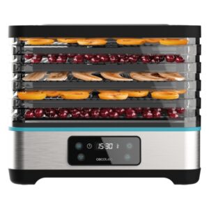 cecotec vitadry pro deshidratador de alimentos 300w bandejas ajustables control digital preciso temporizador temperatura de 35 a 70°c acabados en acero inoxidable silencioso color negro