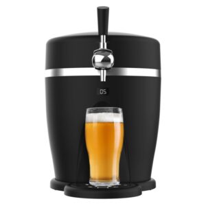 cecotec beerflow 5000 dispensador de cerveza 60w temperatura ajustable de 3 a 6°c compatible con barriles de 5l bandeja y asa extraibles indicador led pies antideslizantes color negro