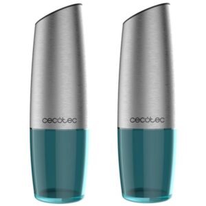 cecotec instantmill gravity duo pack de 2 molinillos electricos de especias cuerpo de acero inoxidable mecanismo ajustable ventanas de acrilico luz led incorporada resistente a corrosion