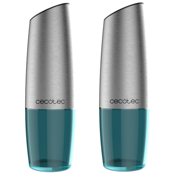 cecotec instantmill gravity duo pack de 2 molinillos electricos de especias cuerpo de acero inoxidable mecanismo ajustable ventanas de acrilico luz led incorporada resistente a corrosion