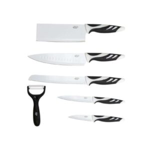 cecotec swiss pack de 4 cuchillos profesionales hoja de 2mm de grosor acero inoxidable con base de carbono alta resistencia y dureza estilo japones incluye estuche color negro