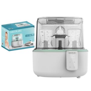 cecotec nana babycare digitalsterilizer esterilizador para hasta 6 biberones 600w esteriliza en 8min libre de bpa soporte para tetinas 3 modos pantalla digital color blanco